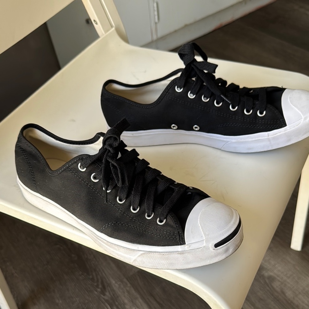 Converse Black and White Sneakers with Signature Smile